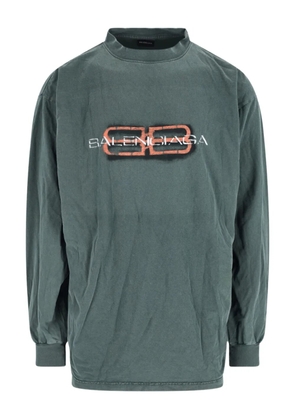 Balenciaga BB Icon stencil T-shirt - Green
