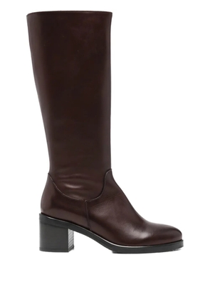 paola parisi 65mm leather boots - Brown