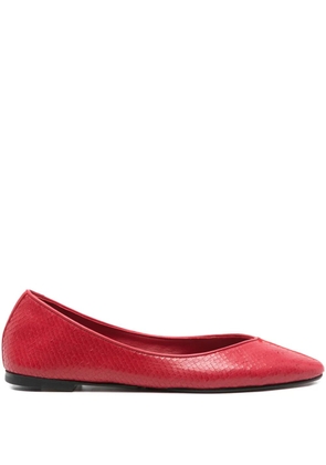Jacquemus snakeskin-effect ballet flats - Red