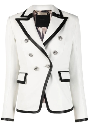Philipp Plein two-tone leather blazer - White