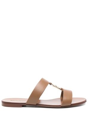 Dolce & Gabbana leather slides - Brown