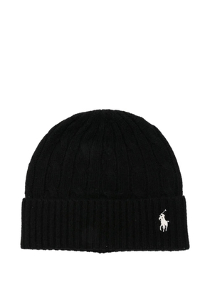 Polo Ralph Lauren cable-knit wool beanie hat - Black