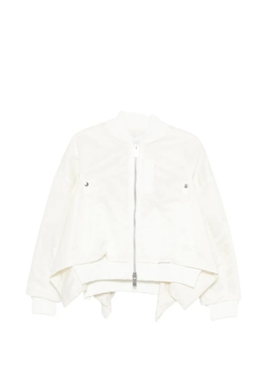 sacai zip-up bomber jacket - White