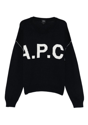 A.P.C. logo-lettering sweater - Blue
