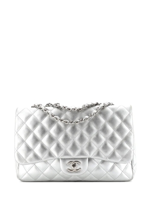 CHANEL Pre-Owned Classic Single Flap Bag Quilted Lambskin Jumbo shoulder bag - Silver