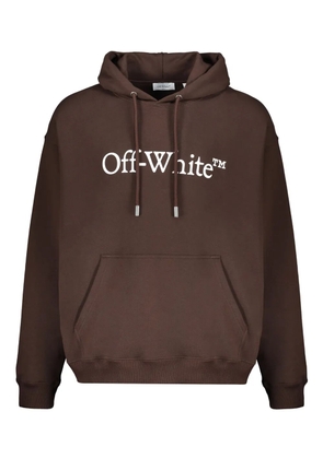 Off-White logo-print hoodie - Brown