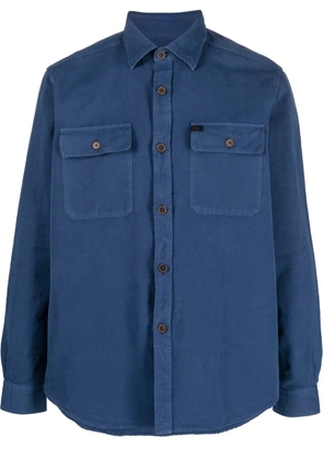 Fay Kids logo-embroidered oxford shirt - Blue