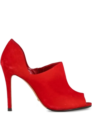 Vintage 100mm peep-toe pumps - Red