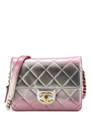 CHANEL Pre-Owned Like a Wallet Flap Bag Quilted Gradient Metallic Lambskin Mini crossbody bag