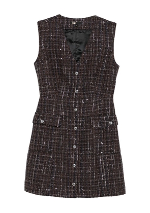Maje buttoned tweed dress - Brown