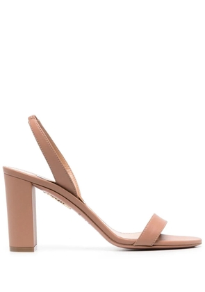 Aquazzura 90mm heeled leather sandals - Neutrals