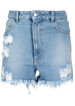 GCDS ripped denim shorts - Blue