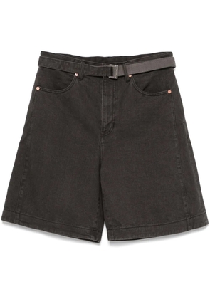 sacai belted denim shorts - Grey