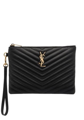 Saint Laurent quilted leather purse - Black