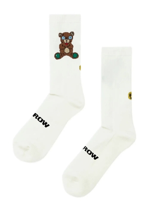 BARROW bear-detail socks - White