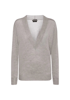 TOM FORD V-neck long-sleeve sweater - Grey