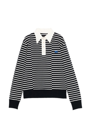 Wales Bonner Reflect striped-pattern polo top - Blue