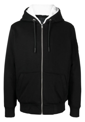 Moose Knuckles logo-plaque zip-up hooded jacket - Black