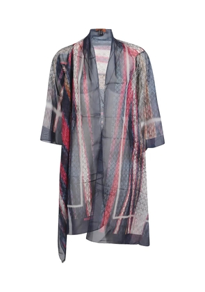 Missoni multicoloured pattern scarf - Blue