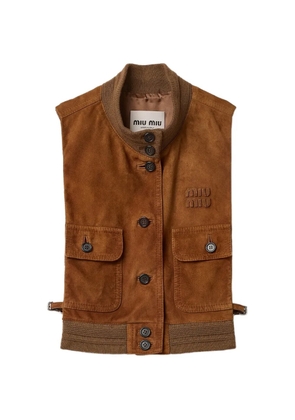 Miu Miu button leather vest - Brown