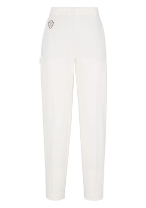 Brunello Cucinelli logo patch tailored trousers - White