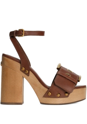 Dolce & Gabbana buckled studded leather sandals - Brown