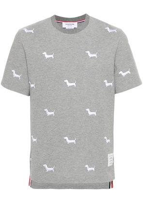 Thom Browne dog-embroidery T-shirt - Grey
