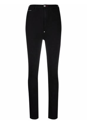 Philipp Plein Super high-waisted denim jeggings - Black