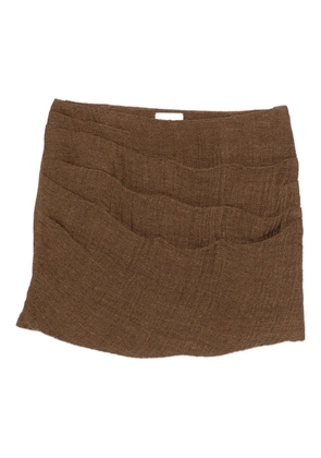 Le Kasha pleated linen skirt - Brown