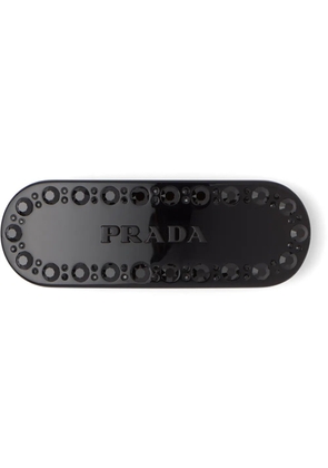 Prada crystal-embellished hair clip - Black