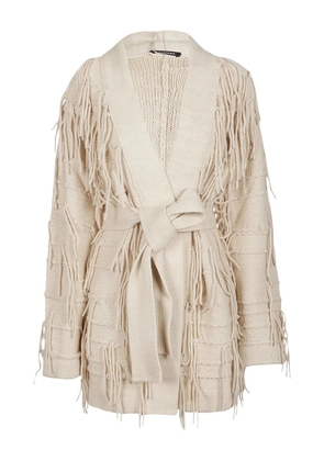 Canessa fringe belted cardigan - Neutrals