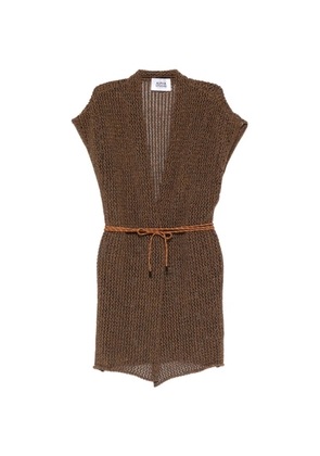 ALPHA STUDIO belted knitwear - Brown