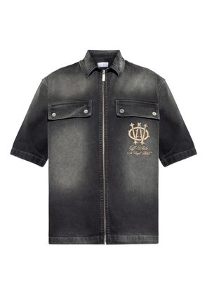 Off-White short-sleeved denim shirt - Black