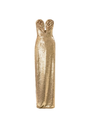 Carolina Herrera u-neck sequined maxi dress - Gold