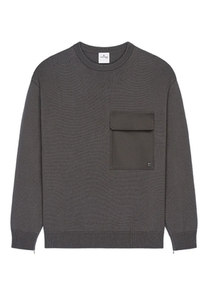 Courrèges chest-pocket crew-neck sweater - Grey