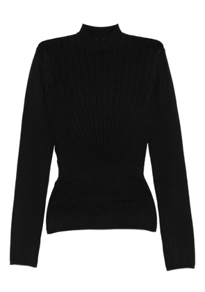 Mugler ribbed high-neck sweater - Black