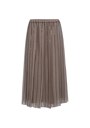 Brunello Cucinelli striped midi skirt - Neutrals