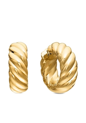 David Yurman 18kt yellow gold Sculpted Cable hoop earrings (25mm)