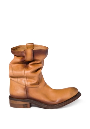 Miu Miu slouchy leather boots - Brown
