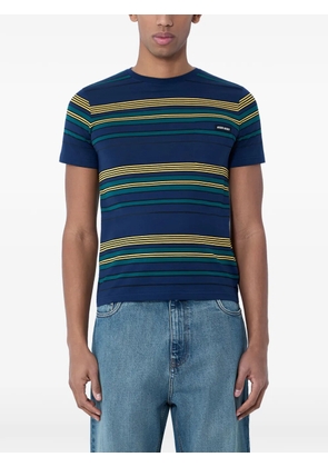 Miu Miu striped chest-pocket T-shirt - Blue