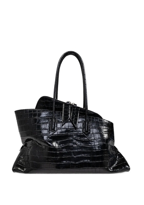 The Attico crocodile-effect tote bag - Black