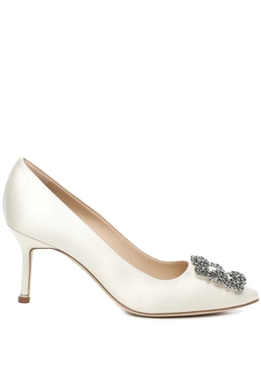 Manolo Blahnik 70mm Hangisi pumps - White