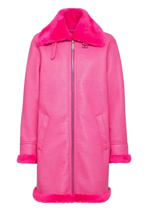 Philipp Plein Eco Mutton Aviator Skull&Bones coat - Pink