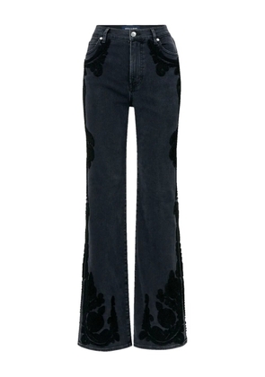 Veronica Beard Crosbie embroidered jeans - Black