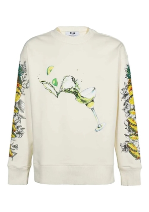 MSGM graphic-print sweatshirt - Neutrals