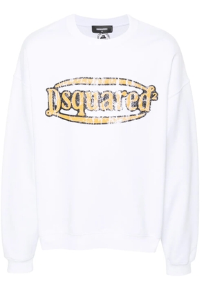 DSQUARED2 logo-print cotton sweatshirt - White