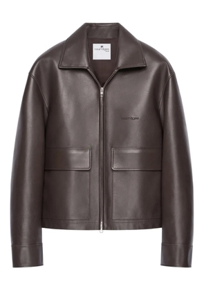 Courrèges double-pocket zip-fastening leather jacket - Brown