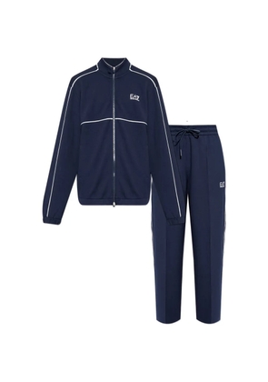 Ea7 Emporio Armani stripe-detail track suit - Blue