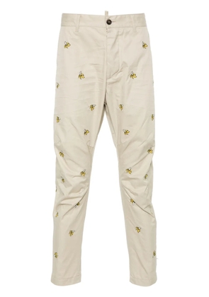 DSQUARED2 Embroidered Fruits chino pants - Neutrals