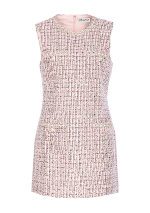 Self-Portrait crystal-embellished dress - Pink